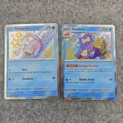 POKEMON SLOWPOKE 116/091 SLOWBRO 117/091 PALDEAN FATES SHINY RARE HOLO NM - Image 1