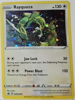 Rayquaza SWSH029 Cosmos Holo Bleed Error Rare Pokemon TCG Black Star Promo ✨ - Image 1