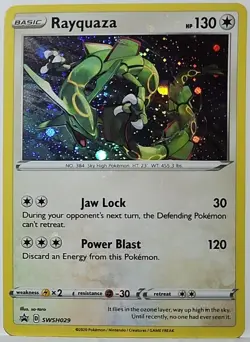 Rayquaza SWSH029 Cosmos Holo Bleed Error Rare Pokemon TCG Black Star Promo ✨ - Image 2