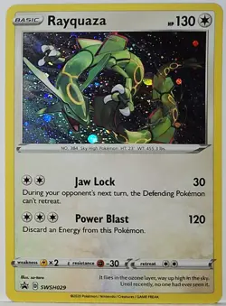 Rayquaza SWSH029 Cosmos Holo Bleed Error Rare Pokemon TCG Black Star Promo ✨ - Image 3