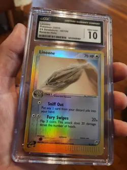 (POP 8) CGC 10 GEM MINT Linoone 44/100 EX Sandstorm Reverse Holo Pokemon - Image 2