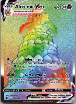 ALCREMIE VMAX 073/072 RAINBOW RARE SHINING FATES POKEMON NM - Image 1
