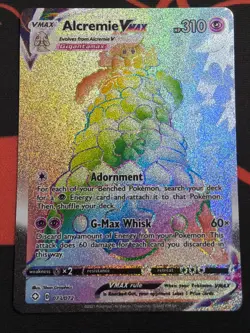 Pokemon TCG Card Alcremie VMAX 073/072 Shining Fates Rainbow Secret Rare - NM - Image 1