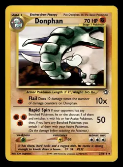 Donphan 21/111 Rare Neo Genesis Set Pokemon Card - Image 1