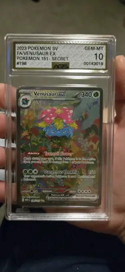 Pokemon SV 151 Secret Venusaur EX 198/165 AGS GM-MT 10 FA Holo Secret Rare 2023 - Image 1