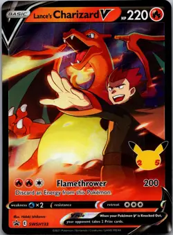Lance's Charizard V SWSH133 Pokemon Celebrations 25th Promo Pokemon TCG NM JAY - Image 1