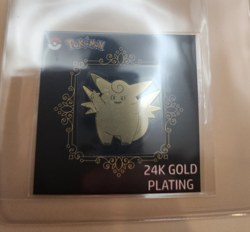 Clefable 24k Gold Plated Sticker Korean Striking Candy Pokemon NM - Image 3