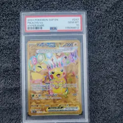 2024 POKEMON SSP EN PIKACHU ex HYPER RARE #247 GEM MINT PSA 10 - Image 3