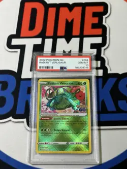 2022 Pokemon Go Set Nintendo Radiant Venusaur 4 /78 Holo Graded PSA 10 Gem Mint - Image 1