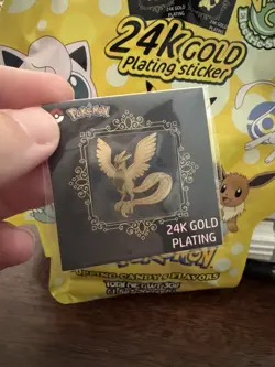 Pokemon 24k Gold Plated Sticker *discontinued* Articuno - Image 1