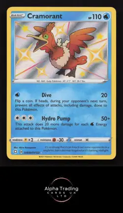 Cramorant SV030/SV122 Shiny Rare Shining Fates Shiny Vault Pokemon Holo NM - Image 1