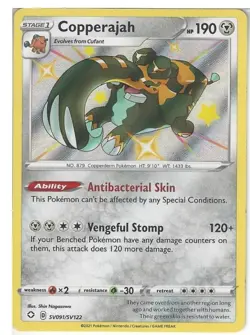 SV091/SV122 Copperajah Rare Holo SWSH-4.5 Shining Fates Shiny Vault Baby Pokemon - Image 1