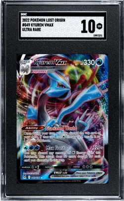 2022 POKEMON LOST ORIGIN #197 KYUREM VMAX SECRET RARE SGC 10 GEM MT - Image 3