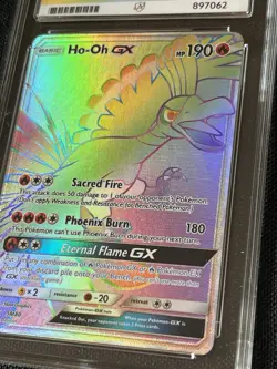 Ho-Oh SM80 GX Sun & Moon Black Star Promo Pokemon TCG Ace 8 Grade NM-MT - Image 3