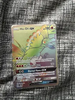 Pokemon TCG Ho-Oh GX Rainbow Rare Sun & Moon Promo SM80 NM - Image 1