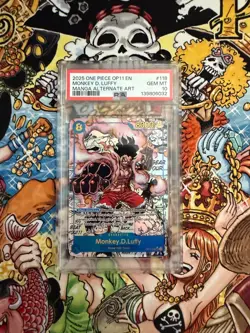 One Piece Luffy Gear 4 Manga OP11 OP11-118 PSA 10 English - Image 1