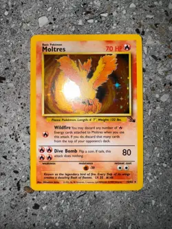 Pokemon TCG Cards Moltres 12/62 Fossil Holo Rare EXC-NM - Image 3