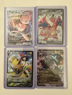 Pokemon TCG Holo Full Art 4-Card Lot - Mew VMAX, Charizard ex, Zeraora V, Plus 1 - Image 1