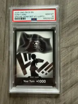 2025 ONE PIECE PROMOS SPECIAL DON!! SET VOL.1 -LUFFY- DON!! CARD PSA 10 - Image 1