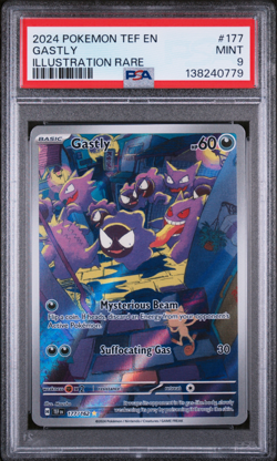 PSA 9 2024 POKEMON TEF EN-TEMPORAL FORCES #177 GASTLY ILLUSTRATION RARE - Image 1