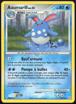 Carte Pokemon Azumarill 18/130 Diamant et Perle Francais - Image 1