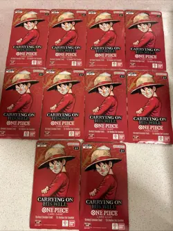 Lot Of 10 - One Piece TCG: Carrying On His Will Sleeved Booster OP-13 English - Image 1