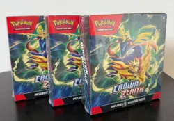 Lot of 3 Pokemon TCG Crown Zenith Factory Sealed Booster Bundles, Sword & Shield - Image 1