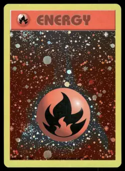 Pokemon Cards Fire Energy Pokemon League Holo Energize Your Game *Swirl* NM - Image 1