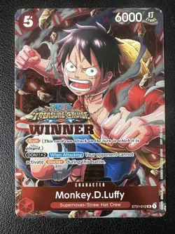 One Piece Monkey D Luffy Treasure Cruise Winner Card ST01-012 Promo English - Image 1