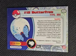 BUTTERFREE #12 - Black Logo - TEXTURED HOLO - SERIES 1 TOPPS POKEMON CARD - NM - Image 2