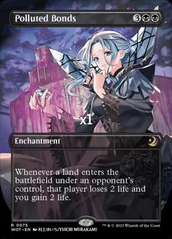 MTG Anime Borderless Wilds of Eldraine: Enchanting Tales WOT Polluted Bonds MINT - Image 1