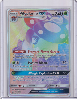Vileplume GX 250/236 - Sun & Moon Cosmic Eclipse Rainbow Pokemon TCG HP - Image 1