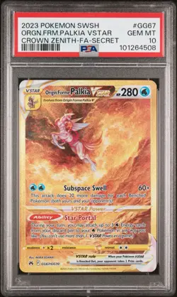 PSA 10 2023 Pokemon SWSH Palkia VSTAR Crown Zenith-FA #GG67 - Image 1