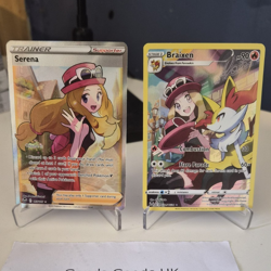 Pokemon TCG Silver Tempest Serena 193/195 Full Art Holo & Braixen TG01/TG30 - Image 1