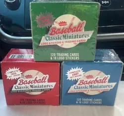 1986 1987 1988 Fleer Classic Miniatures Baseball Card Complete 3 Set Lot - Image 1