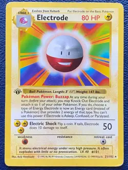 Electrode 21/102 1st edition Shadowless Base Set (1999) Vintage WOTC Rare - MP/H - Image 1