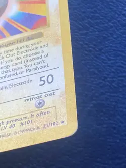 Electrode 21/102 1st edition Shadowless Base Set (1999) Vintage WOTC Rare - MP/H - Image 3