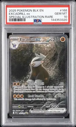 2025 POKEMON BLK EN-BLACK BOLT SPECIAL ILLUSTRATION RARE EXCADRILL EX PSA 10 - Image 1