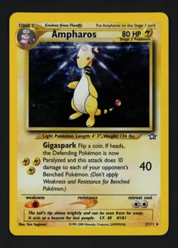 Ampharos 1/111 Neo Genesis Unlimited Holo Rare Pokemon TCG - Image 1