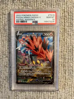 Zapdos V Galarian 2022 Pokemon Astral Radiance PSA 10 Gem Mint - Image 1