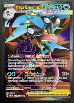 2026 Pokemon - Mega Greninja Ex - Chaos Rising - FULL ART ULTRA RARE - 100/086 - Image 1