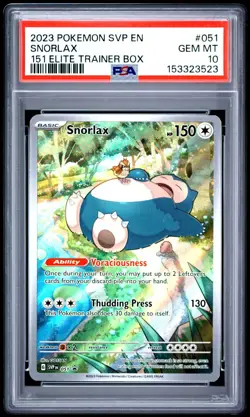 2023 POKEMON SVP EN-SV BLACK STAR PROMO 151 ELITE TRAINER BOX SNORLAX PSA 10 - Image 1