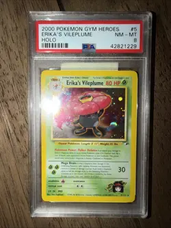 2000 POKEMON GYM HEROES ERIKA'S VILEPLUME HOLO #5 PSA 8 - Image 1