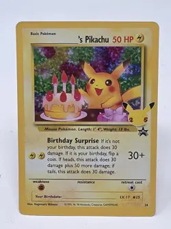 Pokemon Birthday Pikachu 24/53 Celebrations Classic Collection Holo NM - Image 1