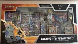 Pokemon Lucario & Tyranitar Heavy Hitters Premium Collection, 14 Booster Packs - Image 1