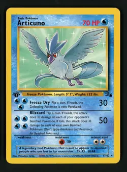 Articuno LP 17/62 - 1st Edition Rare Fossil - Pokemon 1999 WOTC - Image 1