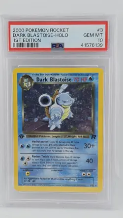 2000 Pokemon Rocket 1st Edition - Dark Blastoise Holo #3 PSA 10 - Image 1