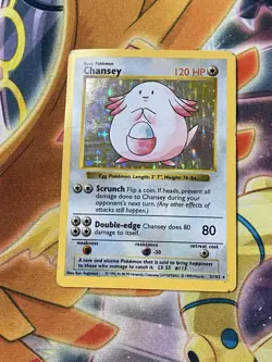 CHANSEY SHADOWLESS (Holo rare) - 3/102 Vintage Pokemon TCG Base set HP - Image 1