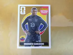 Panini FIFA World Cup 2026 Sticker Collection MOISES CAICEDO Extra Sticker Gold - Image 1