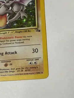 1999 Pokemon Fossil 1st Edition #16/62 Aerodactyl Non-Holo Rare MP/HP - Image 4